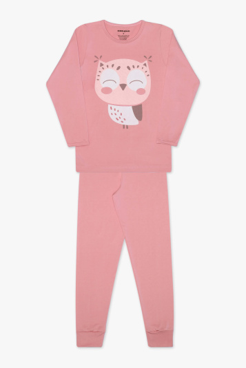 Pijama infantil trmico rosa corujinha
