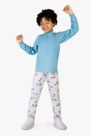 Pijama infantil algodo e modal tratorzinho 