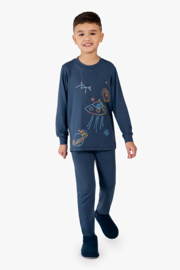 Pijama teen modal espacial - Brilha no escuro