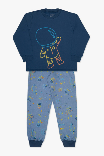Pijama teen moletinho astronauta - Brilha no escuro