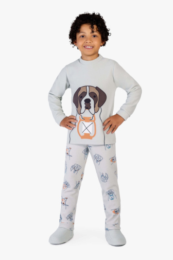 Pijama infantil soft cachorrinho - Brilha no escuro