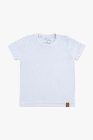 Camiseta de modal branca manga curta infantil