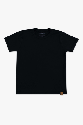 Camiseta infantil de modal preta manga curta