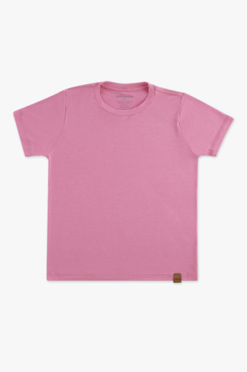 Camiseta infantil de modal rosa manga curta