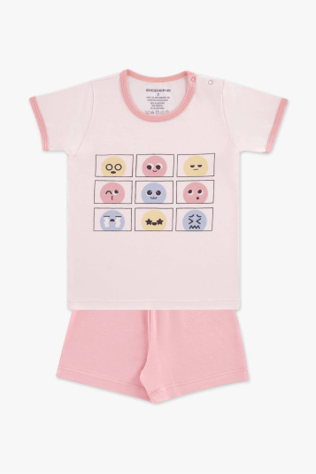 Pijama algodo e modal emojis infantil - Brilha no escuro