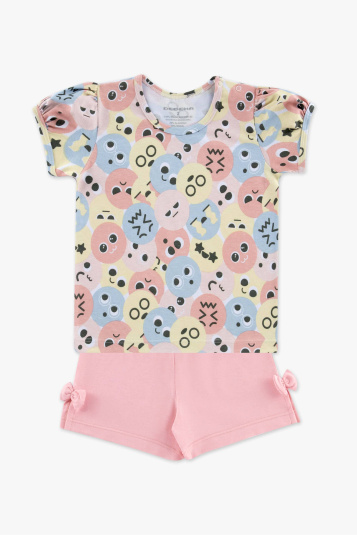 Pijama de algodo e modal emojis infantil