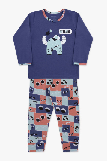 Pijama algodo e modal happy infantil - Brilha no escuro