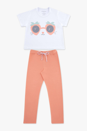 Pijama cropped infantil de modal liso culos 