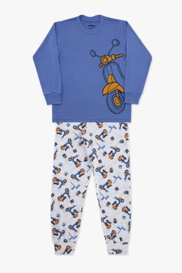 Pijama longo infantil modal lambretas - Brilha no escuro