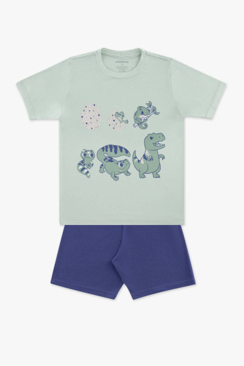 Pijama infantil modal liso salamandra 
