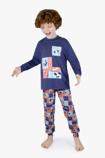 Pijama infantil algodo e modal happy - Brilha no escuro