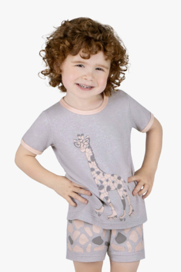Pijama curto de melange girafa infantil
