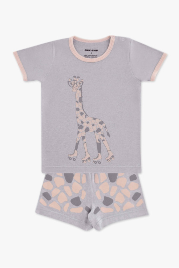 Pijama curto de melange girafa infantil