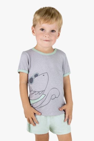 Pijama curto de melange tubaro infantil