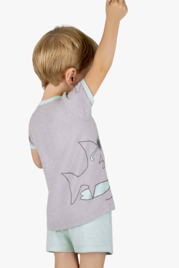Pijama curto de melange tubaro infantil