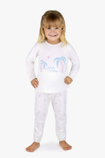 Pijama longo coqueiros infantil menina