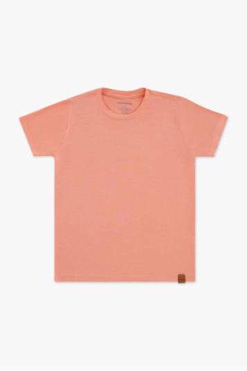 Camiseta infantil de modal coral floral manga curta