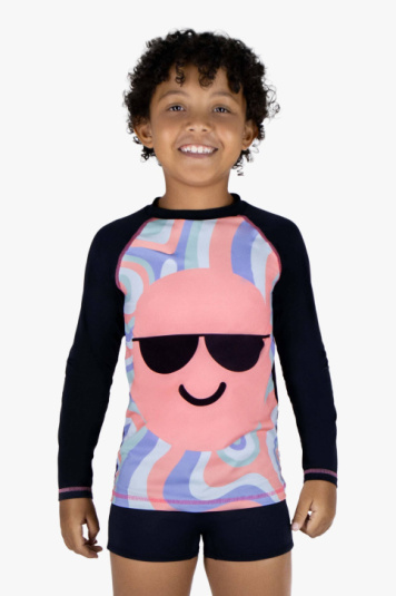 Camiseta infantil com proteo solar smile