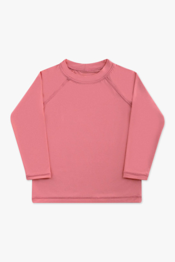 Camiseta infantil com proteo solar rosa flamingo